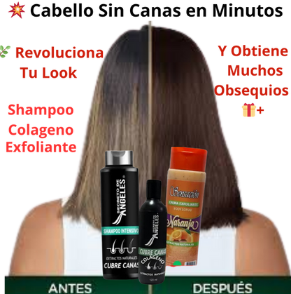 ✅💯 ¡ El Combo Perfecto para Mamá Anti-Edad Capilar-Cubrecanas+🎁Colageno+🎁 Exfoliante!e